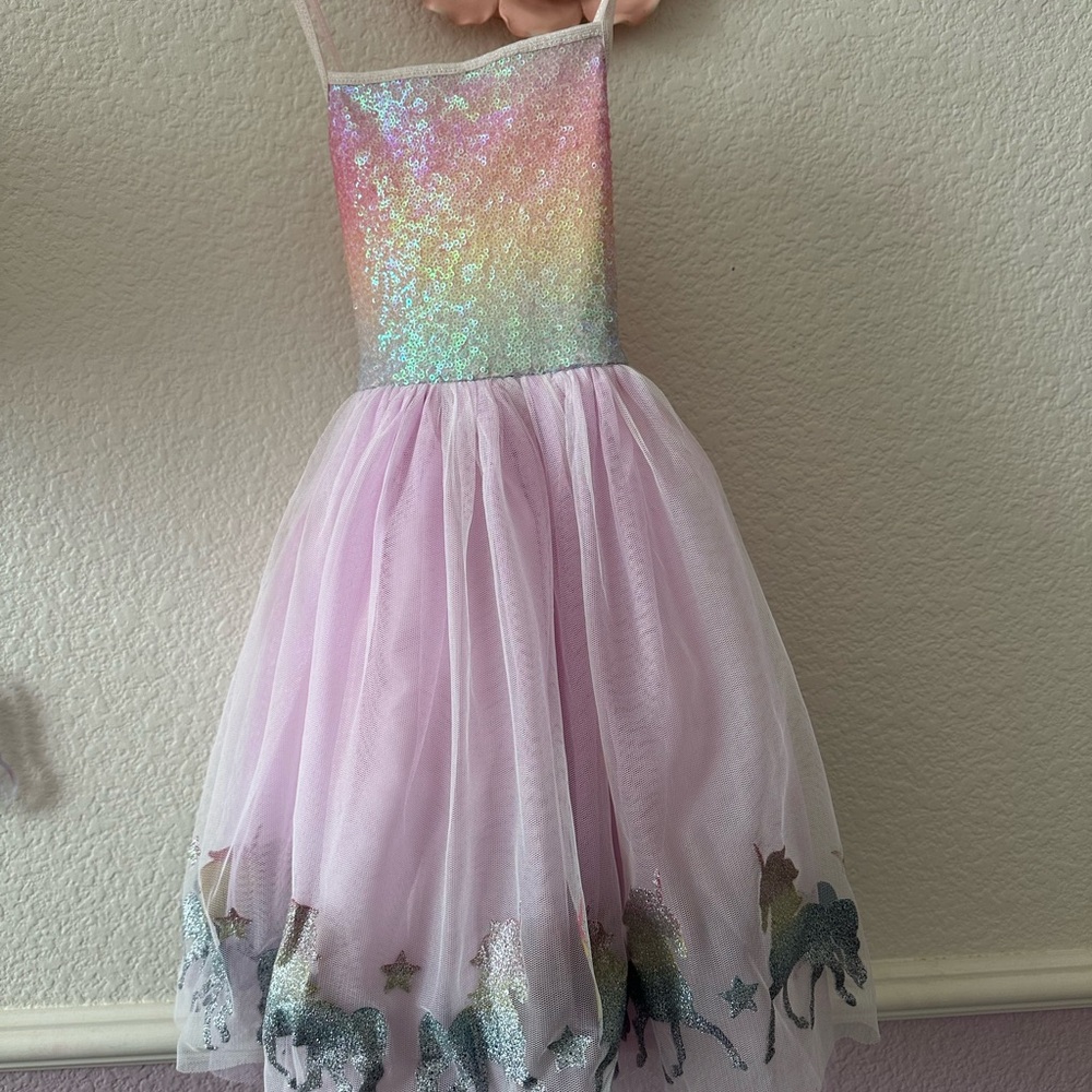 Zunie Glittery Rainbow and Pink Dance Dress